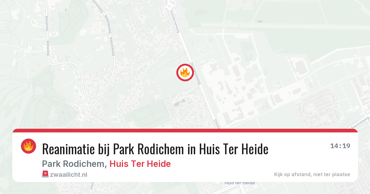 Reanimatie bij Park Rodichem in Huis Ter Heide — 12 aug 2026