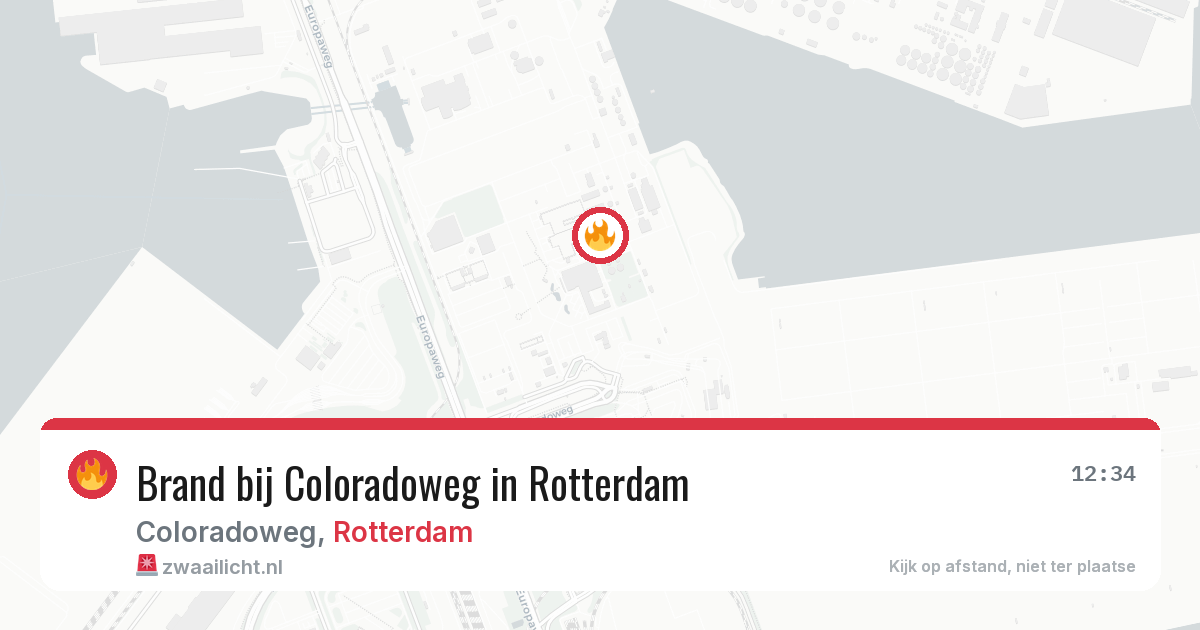 Brand bij Coloradoweg in Rotterdam — 13 aug 2026