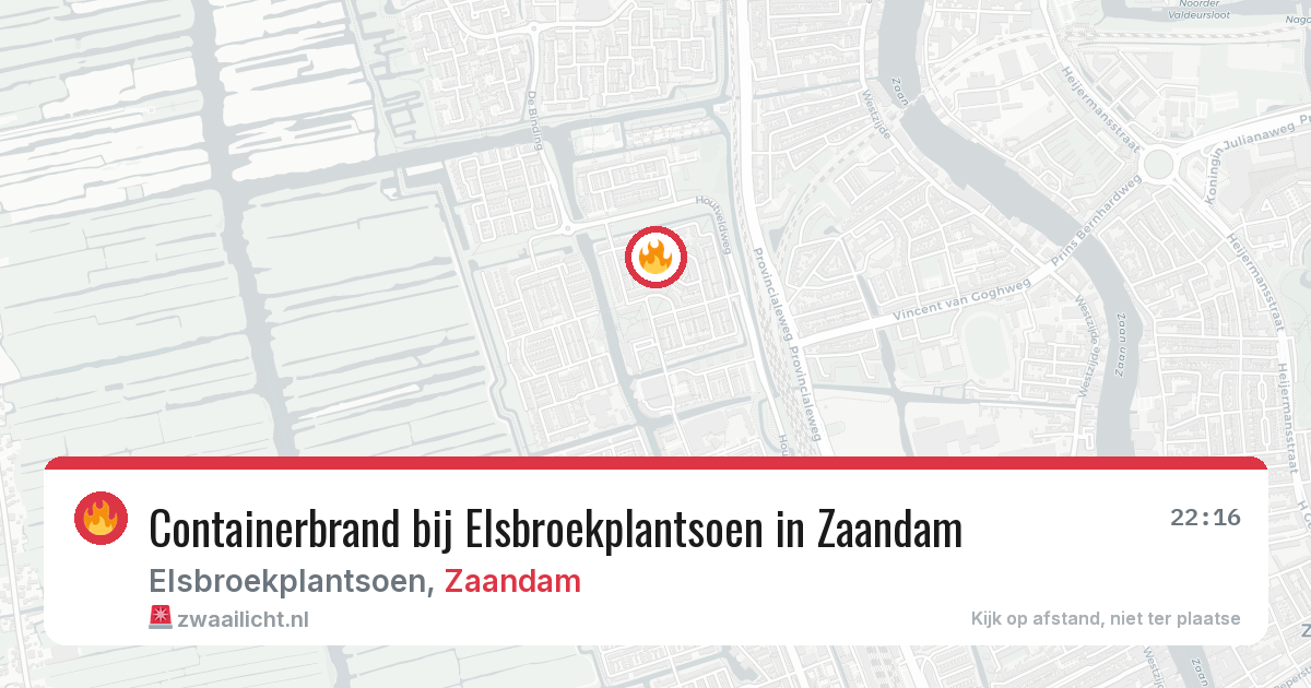 Containerbrand bij Elsbroekplantsoen in Zaandam — 7 jun 2026