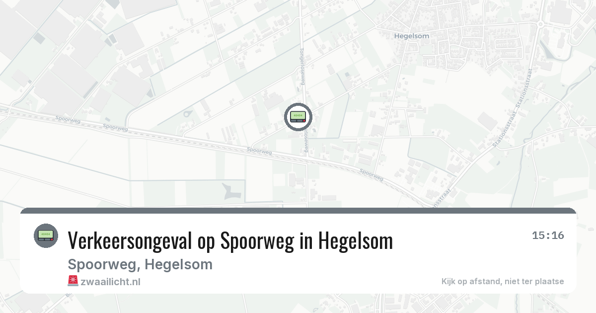 Verkeersongeval op Spoorweg in Hegelsom — 15 jun 2026