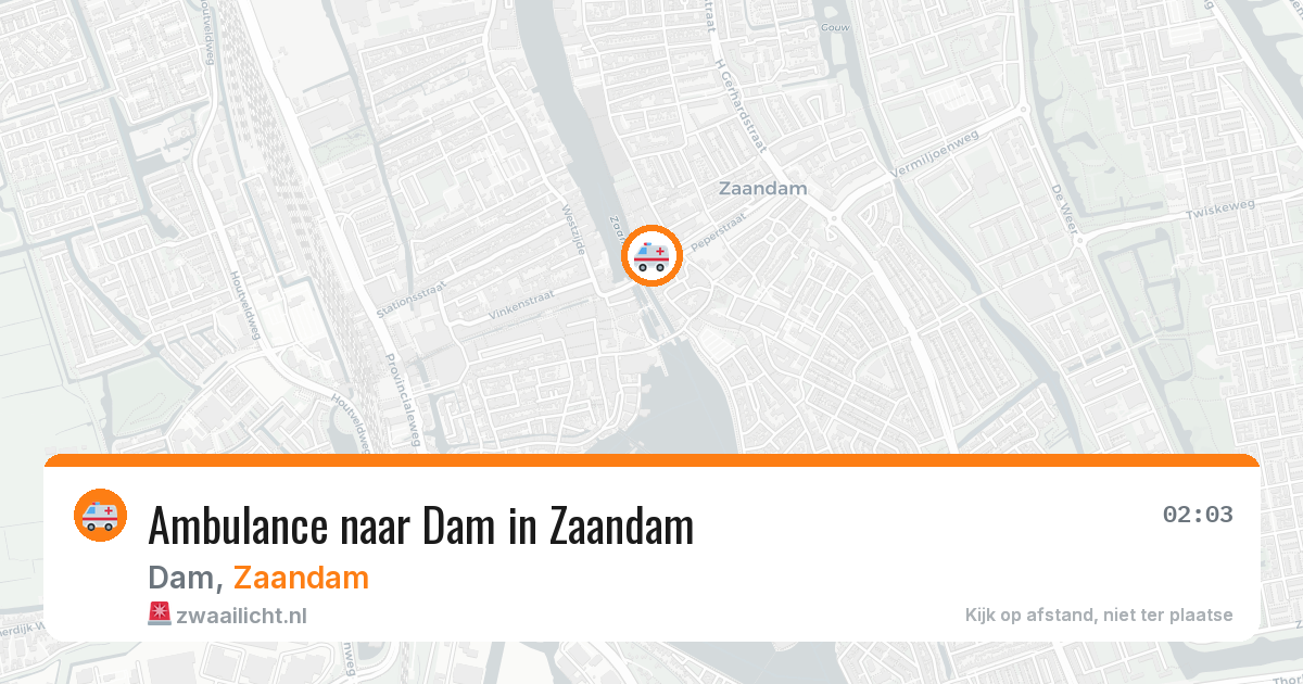 Ambulance naar Dam in Zaandam — 25 apr 2026