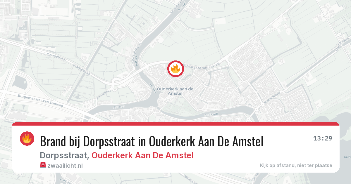 Brand bij Dorpsstraat in Ouderkerk Aan De Amstel — 11 jun 2026