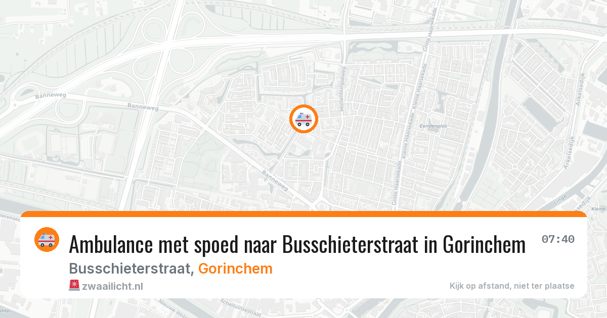 Ambulance met spoed naar Busschieterstraat in Gorinchem — 9 aug 2026