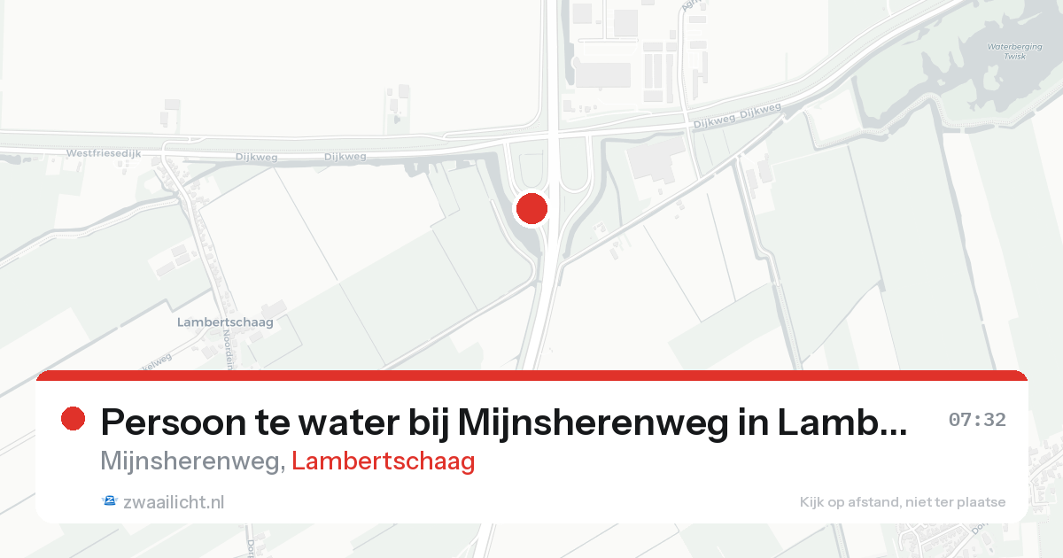 Persoon te water bij Mijnsherenweg in Lambertschaag — 16 aug 2026