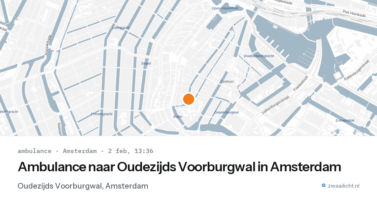 Ambulance naar Oudezijds Voorburgwal in Amsterdam — 2 feb 2026