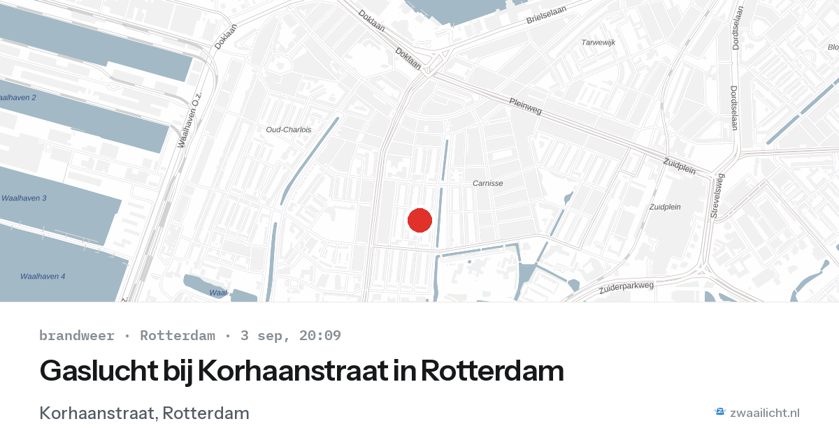 Gaslucht bij Korhaanstraat in Rotterdam — 3 sep 2026