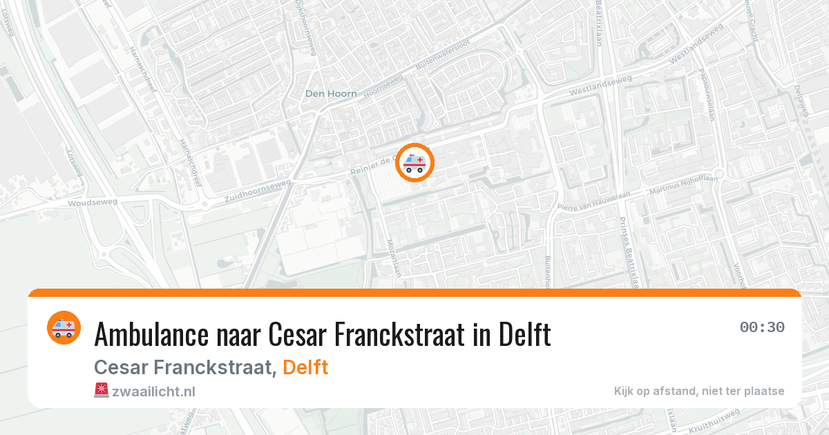 Ambulance naar Cesar Franckstraat in Delft — 8 jul 2026