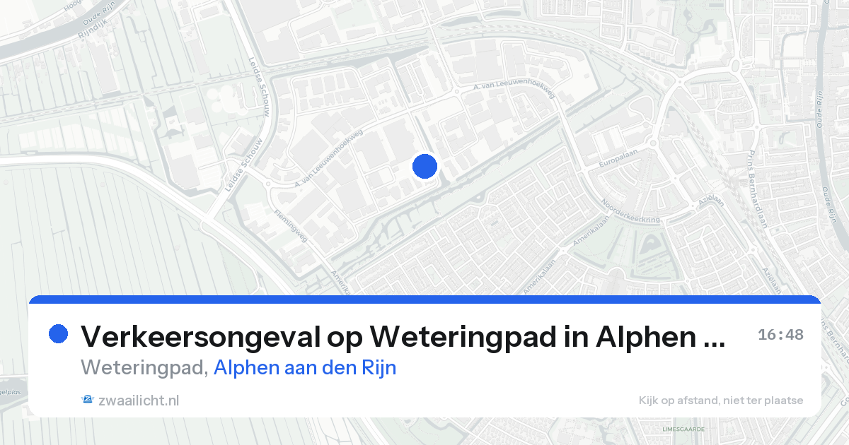 Verkeersongeval op Weteringpad in Alphen aan den Rijn — 23 aug 2026