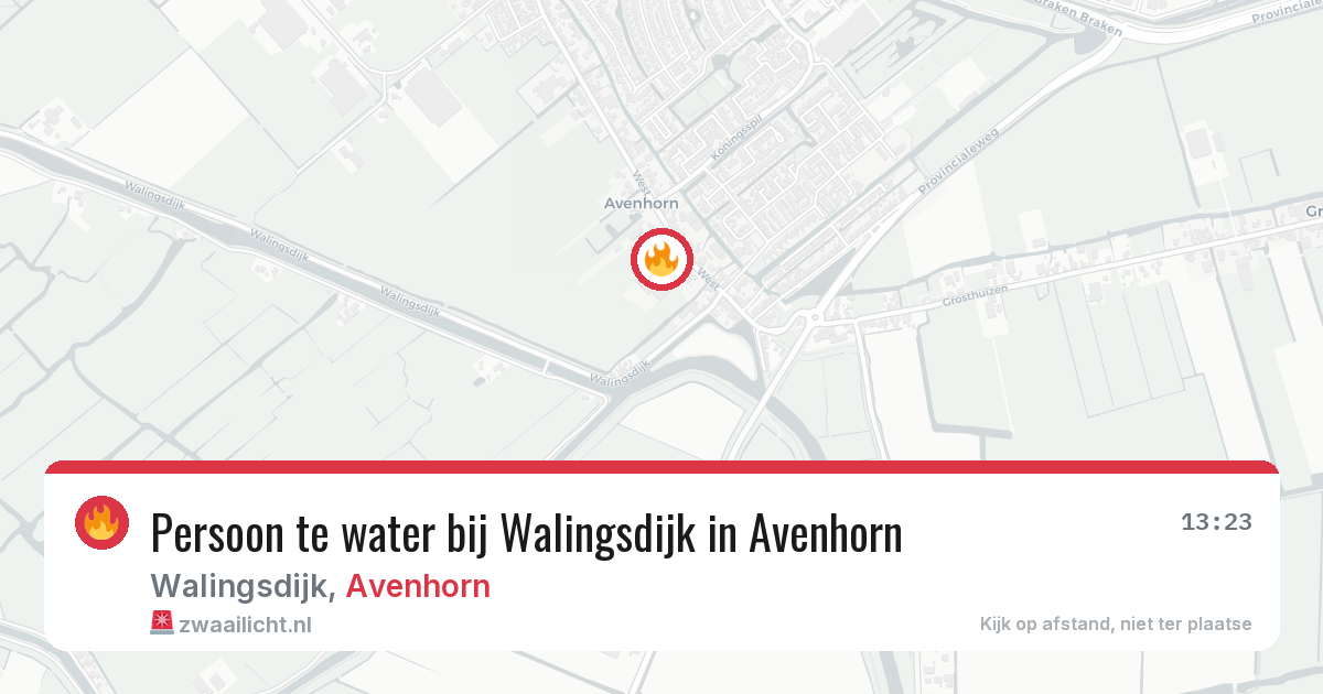 Persoon te water bij Walingsdijk in Avenhorn — 31 mei 2026