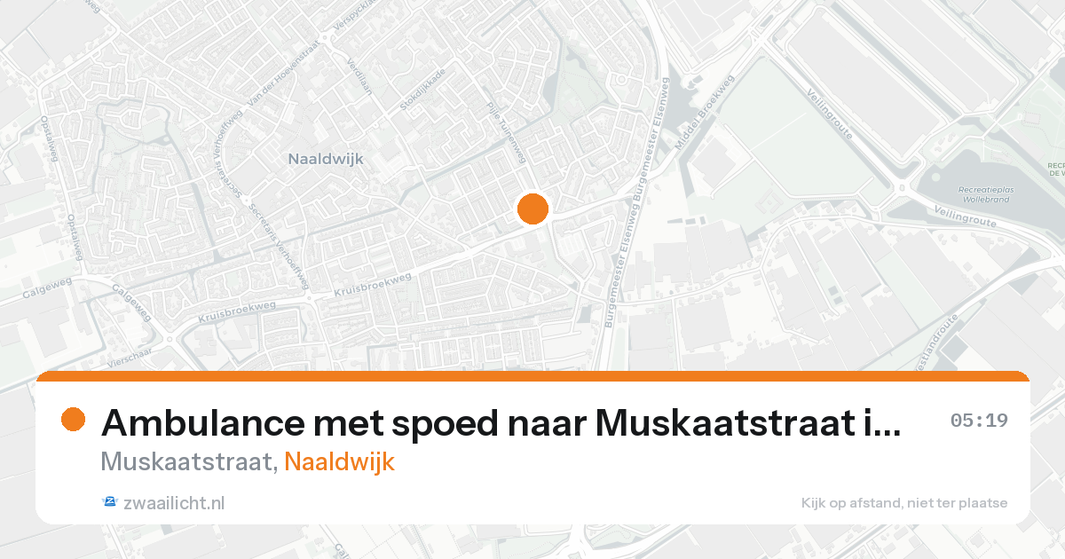 Ambulance met spoed naar Muskaatstraat in Naaldwijk — 22 aug 2026