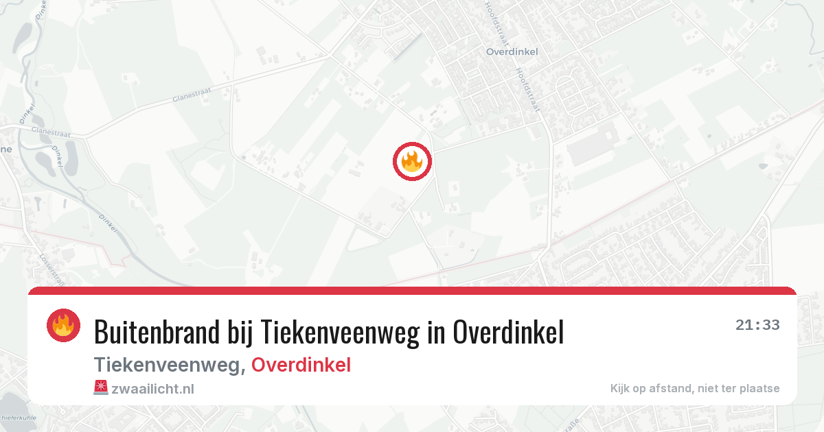 Buitenbrand bij Tiekenveenweg in Overdinkel — 1 aug 2026