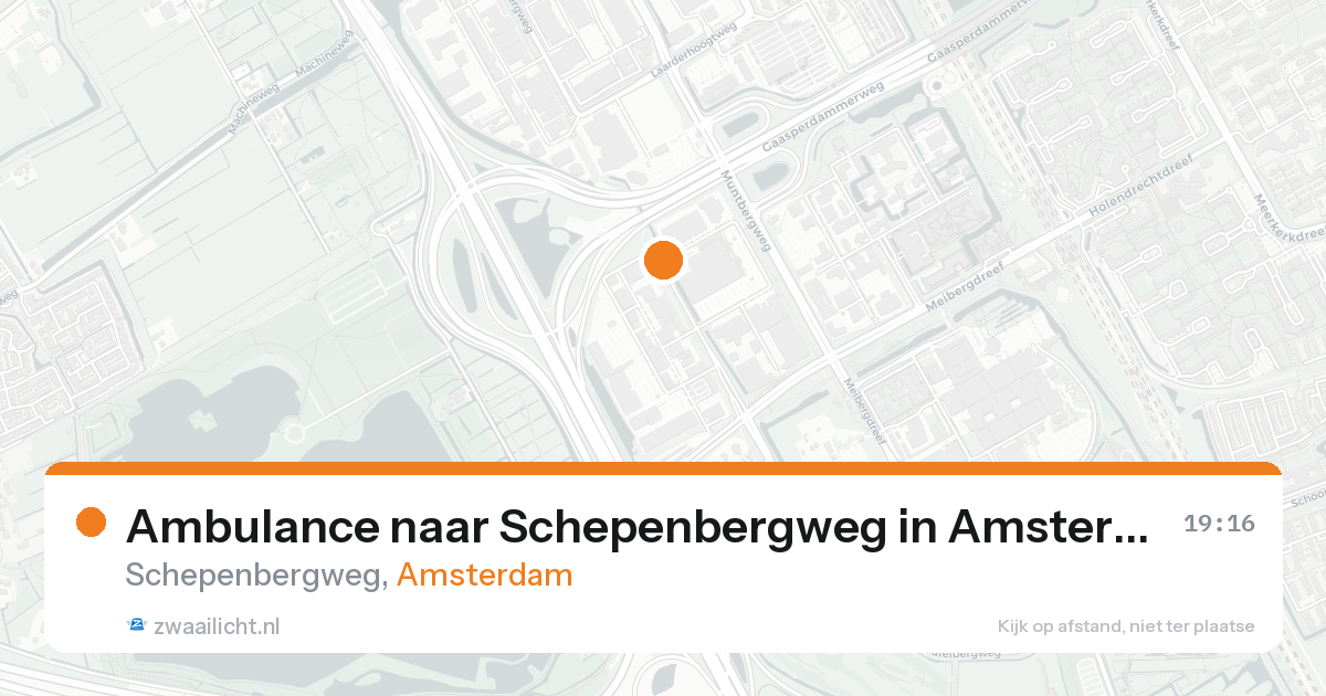 Ambulance naar Schepenbergweg in Amsterdam — 16 aug 2026
