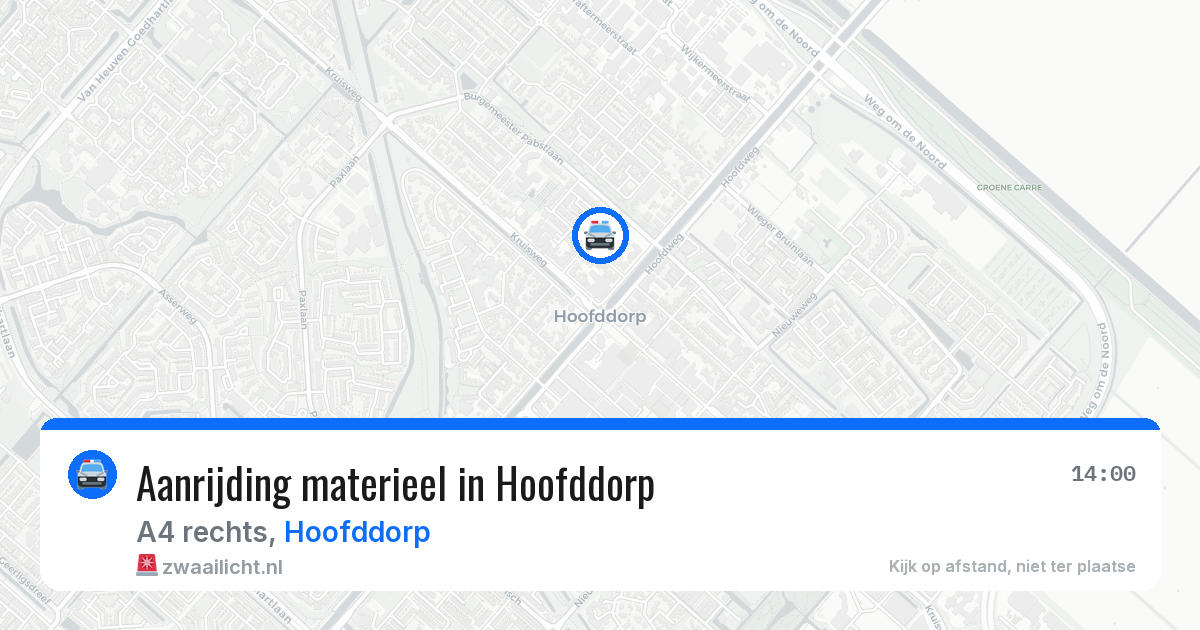 Aanrijding materieel in Hoofddorp — 19 mrt 2026