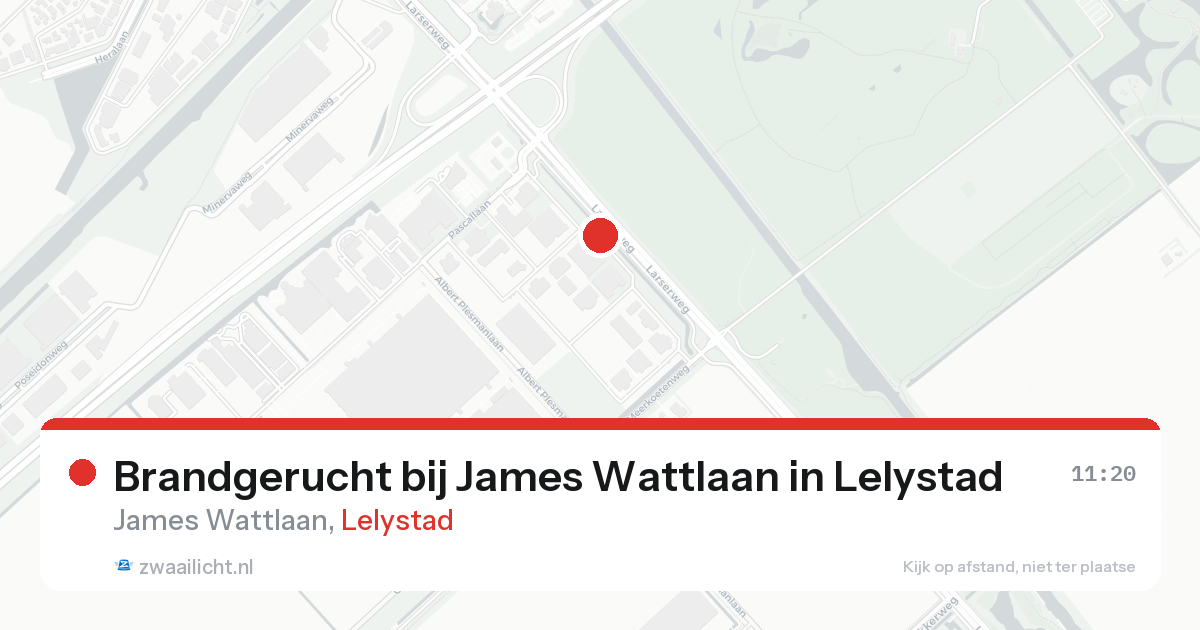 Brandgerucht bij James Wattlaan in Lelystad — 7 feb 2026