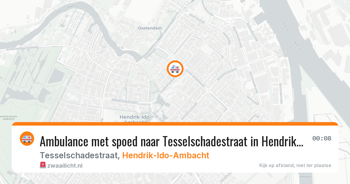 Ambulance met spoed naar Tesselschadestraat in Hendrik-Ido-Ambacht — 30 mrt 2026