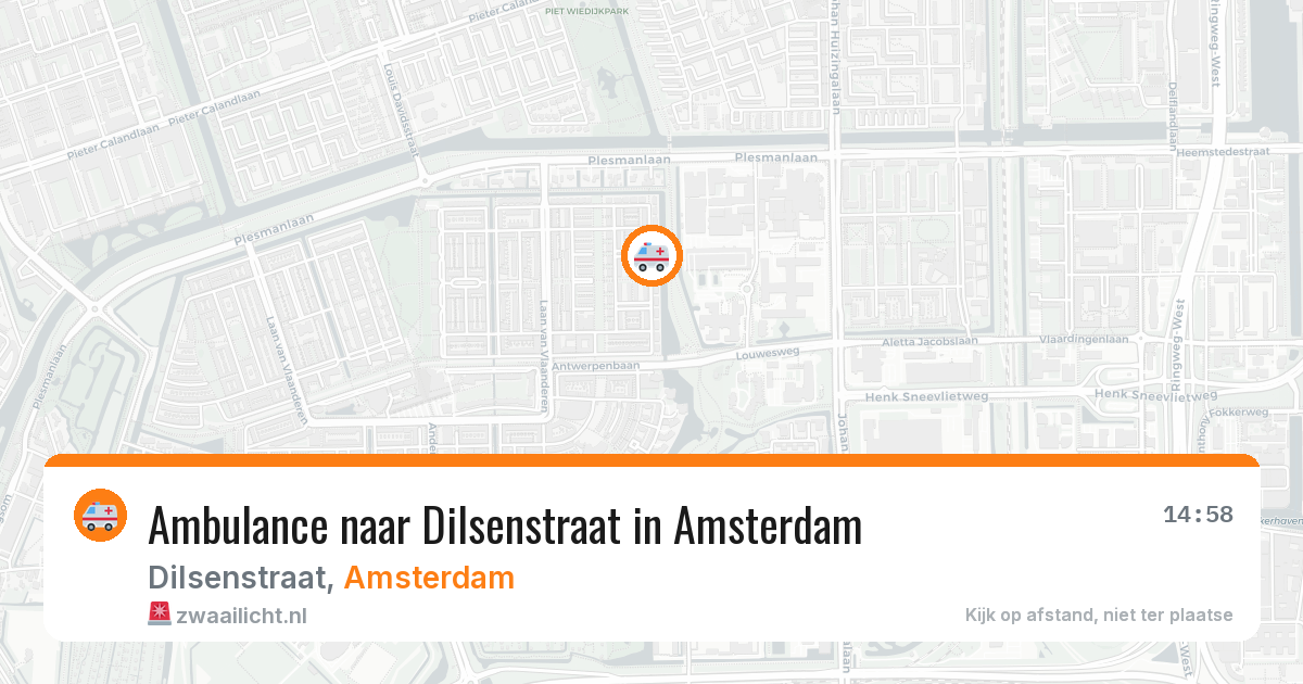Ambulance naar Dilsenstraat in Amsterdam — 29 jul 2026