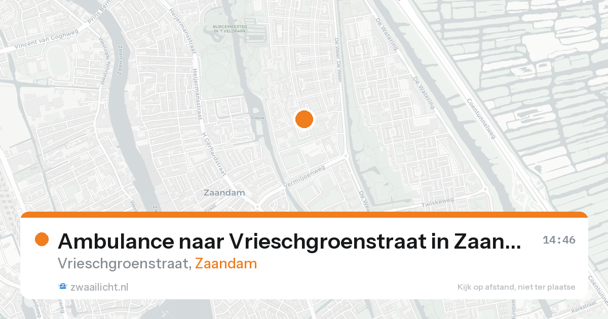 Ambulance naar Vrieschgroenstraat in Zaandam — 18 aug 2026