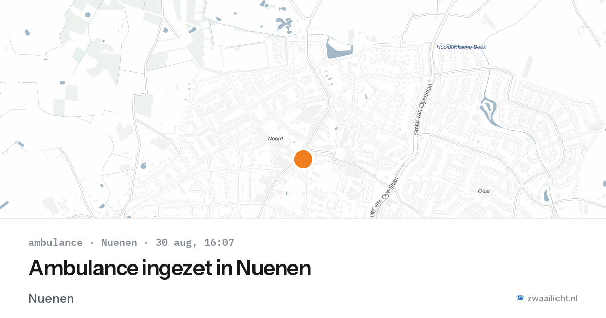 Ambulance ingezet in Nuenen — 30 aug 2026