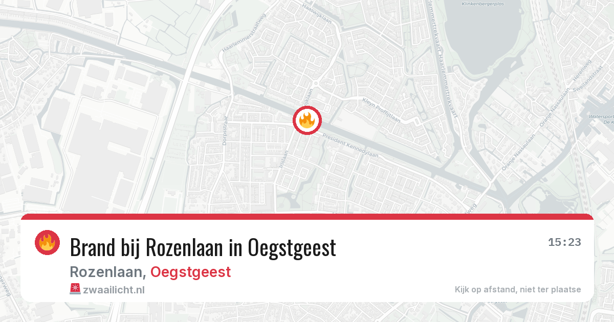 Brand bij Rozenlaan in Oegstgeest — 1 jul 2026