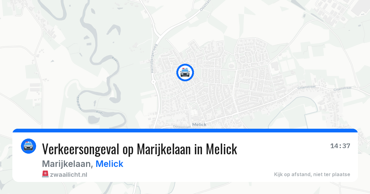 Verkeersongeval op Marijkelaan in Melick — 16 apr 2026