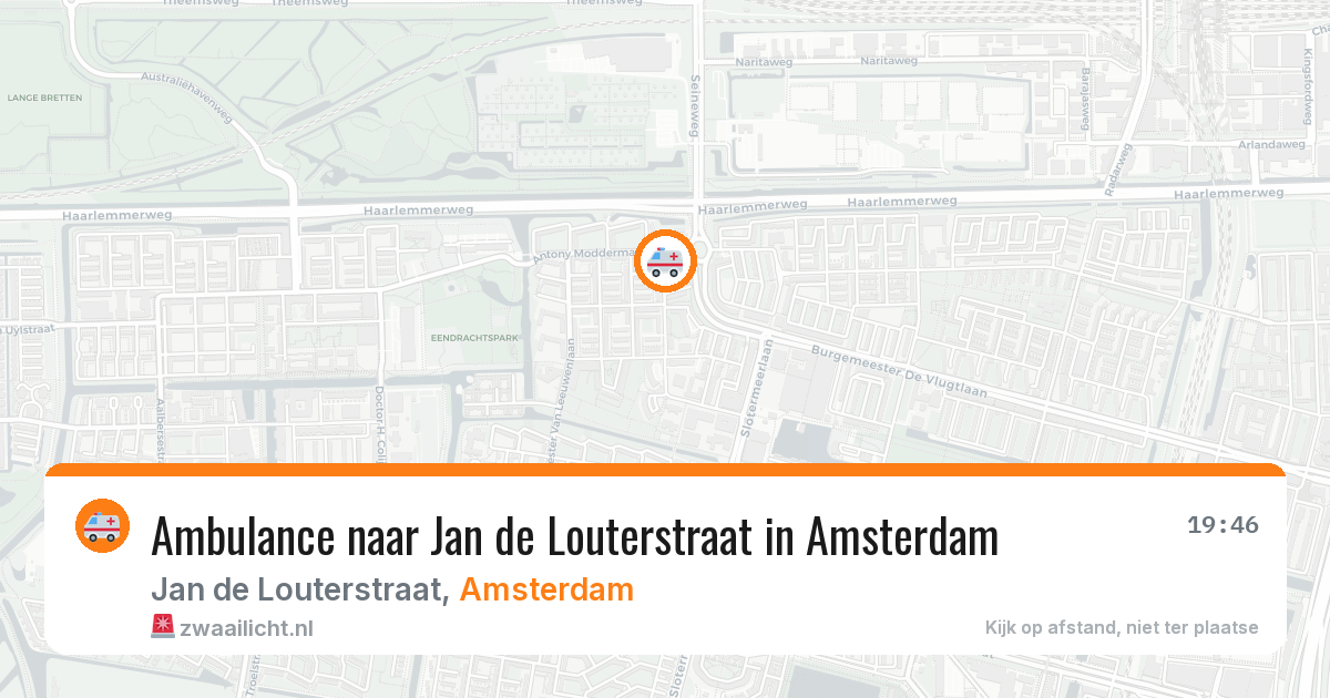 Ambulance naar Jan de Louterstraat in Amsterdam — 13 aug 2026