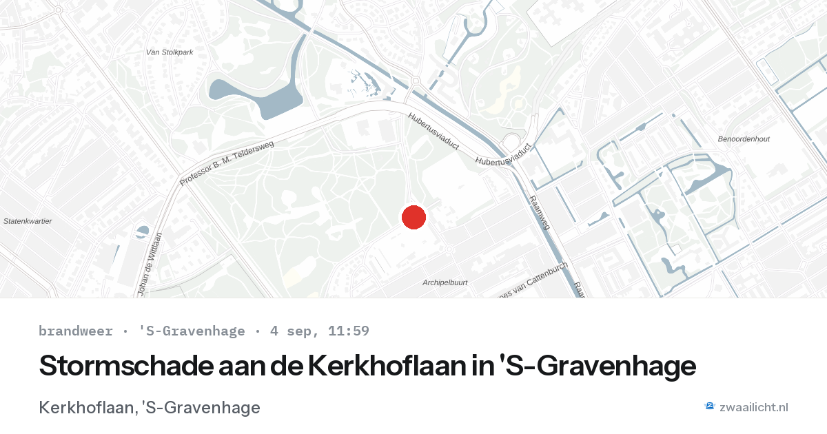 Stormschade aan de Kerkhoflaan in 'S-Gravenhage — 4 sep 2026