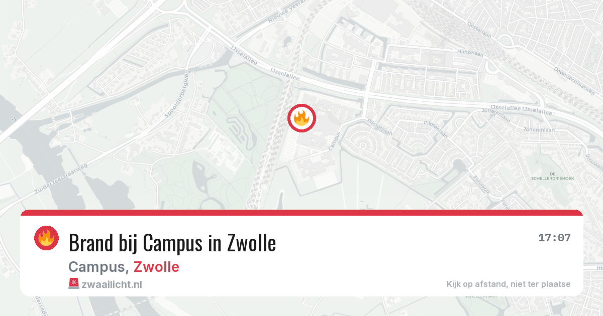 Brand bij Campus in Zwolle — 21 jun 2026