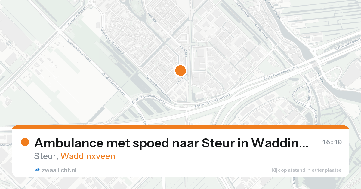 Ambulance met spoed naar Steur in Waddinxveen — 18 aug 2026