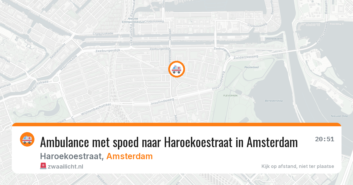 Ambulance met spoed naar Haroekoestraat in Amsterdam — 21 mei 2026