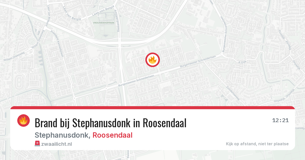 Brand bij Stephanusdonk in Roosendaal — 1 jul 2026