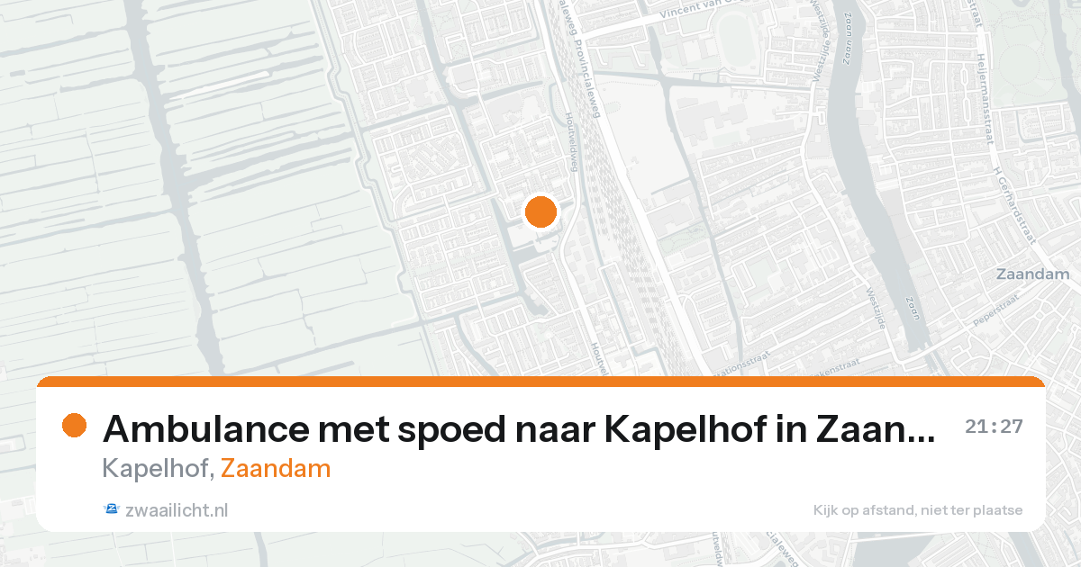 Ambulance met spoed naar Kapelhof in Zaandam — 24 aug 2026
