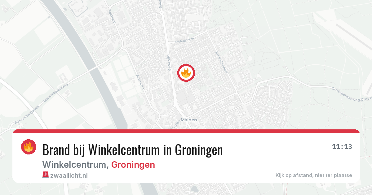 Brand bij Winkelcentrum in Groningen — 11 aug 2026