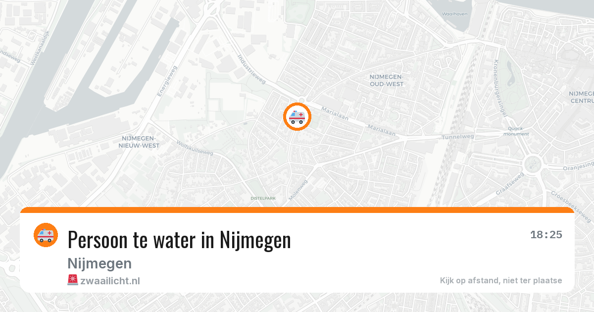 Persoon te water in Nijmegen — 14 jun 2026