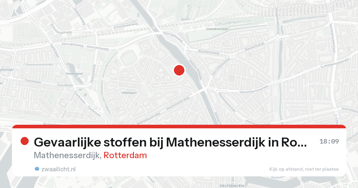 Gevaarlijke stoffen bij Mathenesserdijk in Rotterdam — 19 aug 2026