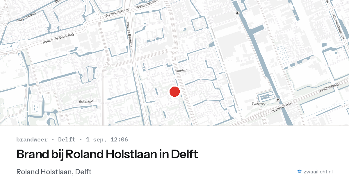 Brand bij Roland Holstlaan in Delft — 1 sep 2026