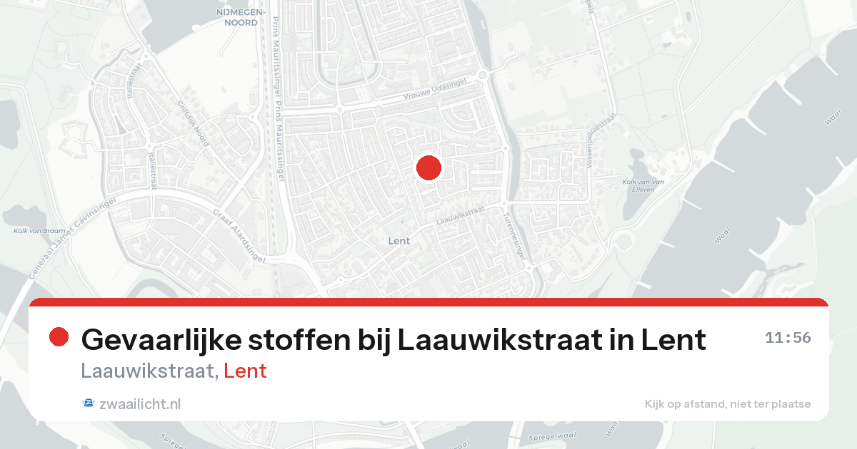 Gevaarlijke stoffen bij Laauwikstraat in Lent — 24 aug 2026
