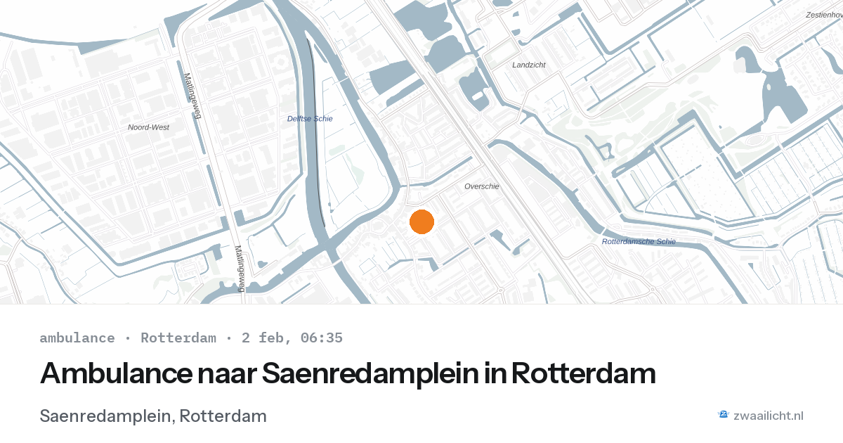 Ambulance naar Saenredamplein in Rotterdam — 2 feb 2026