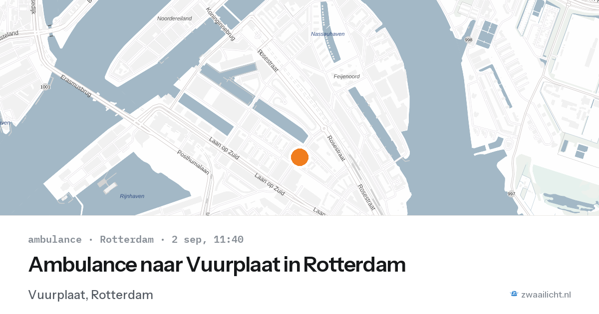 Ambulance naar Vuurplaat in Rotterdam — 2 sep 2026