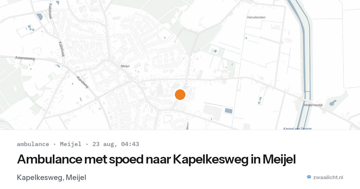 Ambulance met spoed naar Kapelkesweg in Meijel — 23 aug 2026