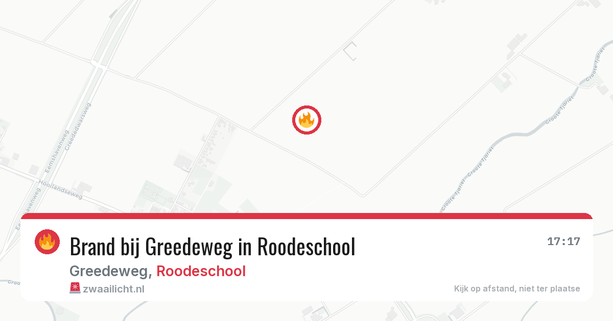 Brand bij Greedeweg in Roodeschool — 20 apr 2026