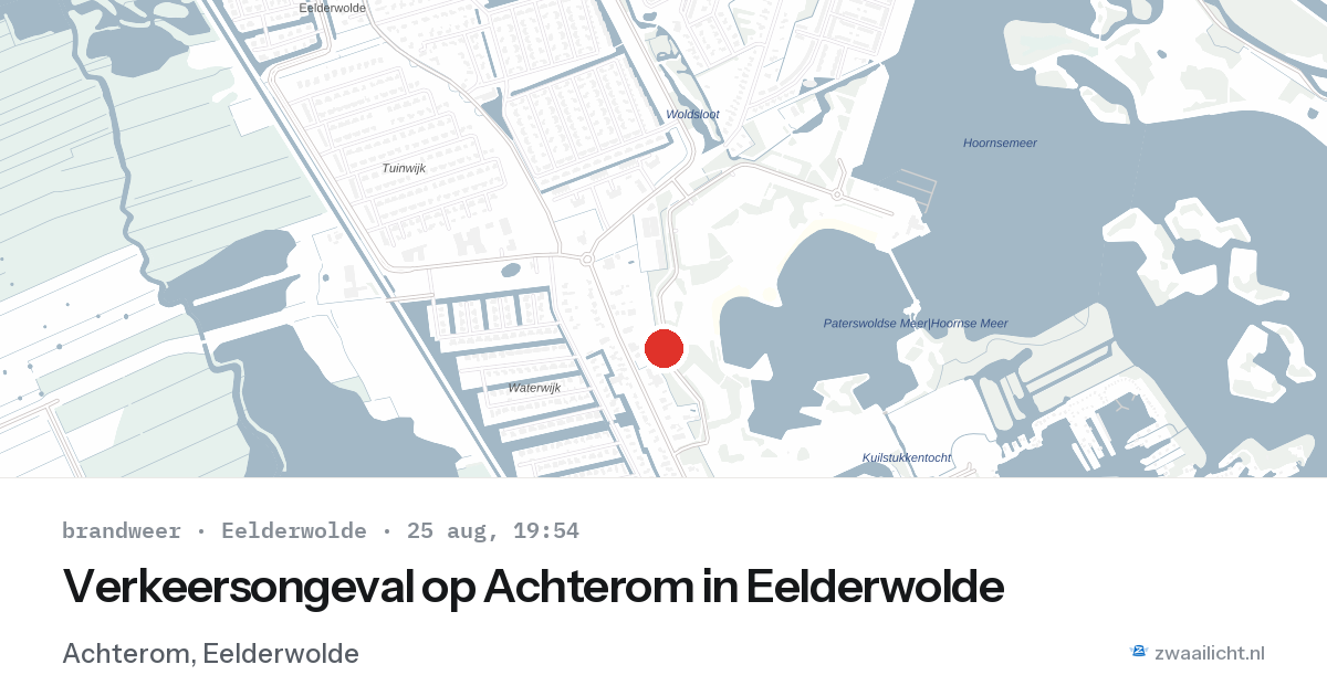 Verkeersongeval op Achterom in Eelderwolde — 25 aug 2026