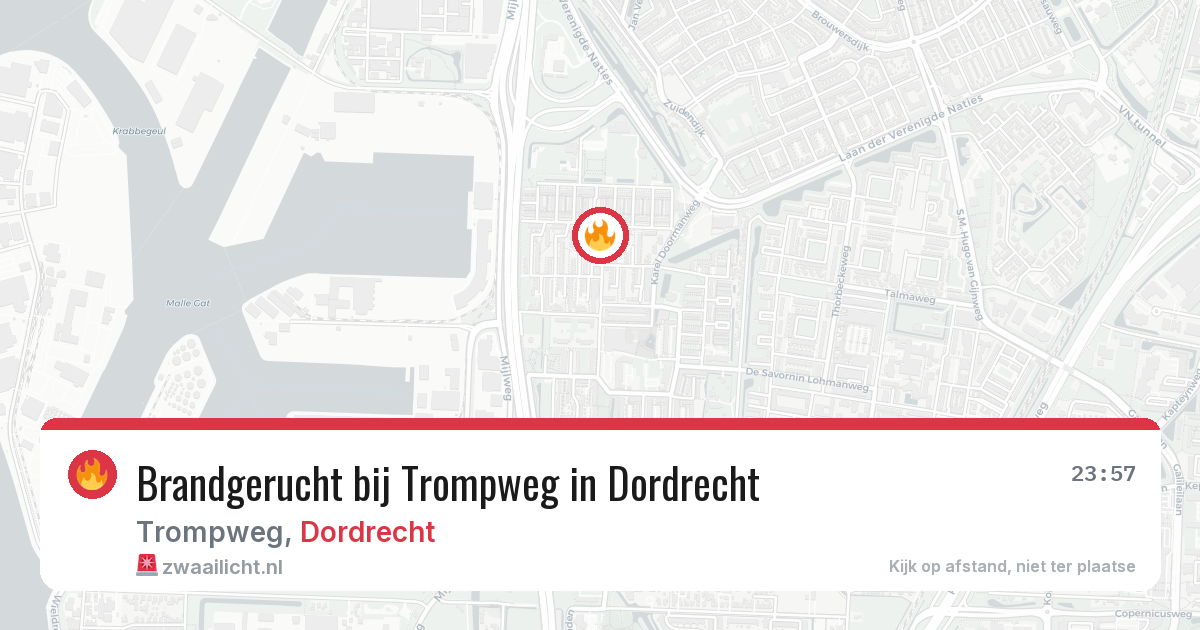 Brandgerucht bij Trompweg in Dordrecht — 11 apr 2026