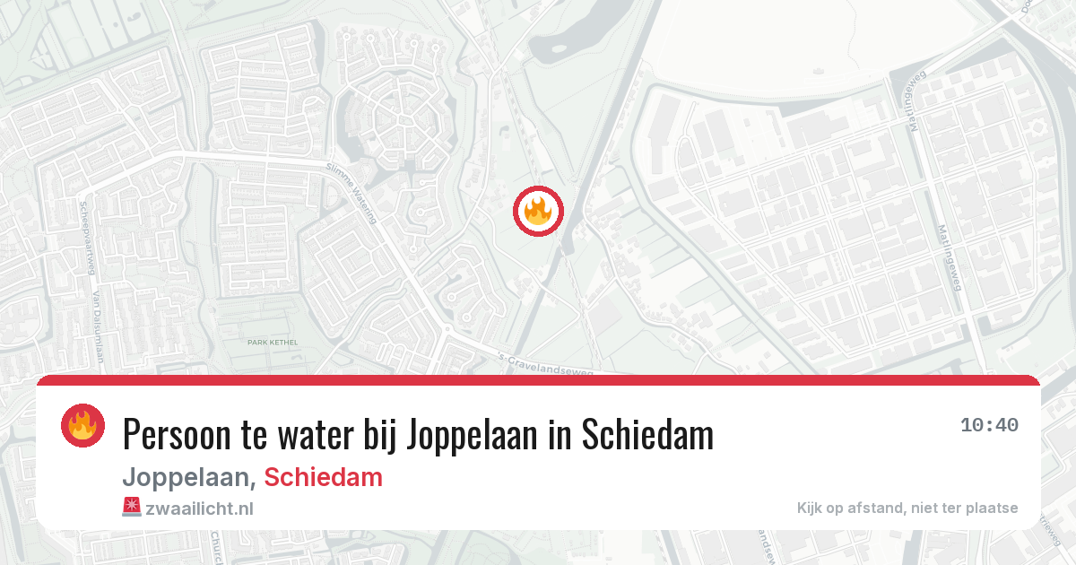 Persoon te water bij Joppelaan in Schiedam — 11 aug 2026