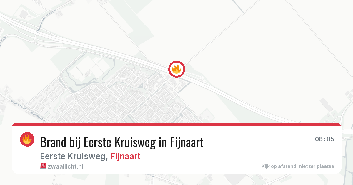 Brand bij Eerste Kruisweg in Fijnaart — 27 jul 2026