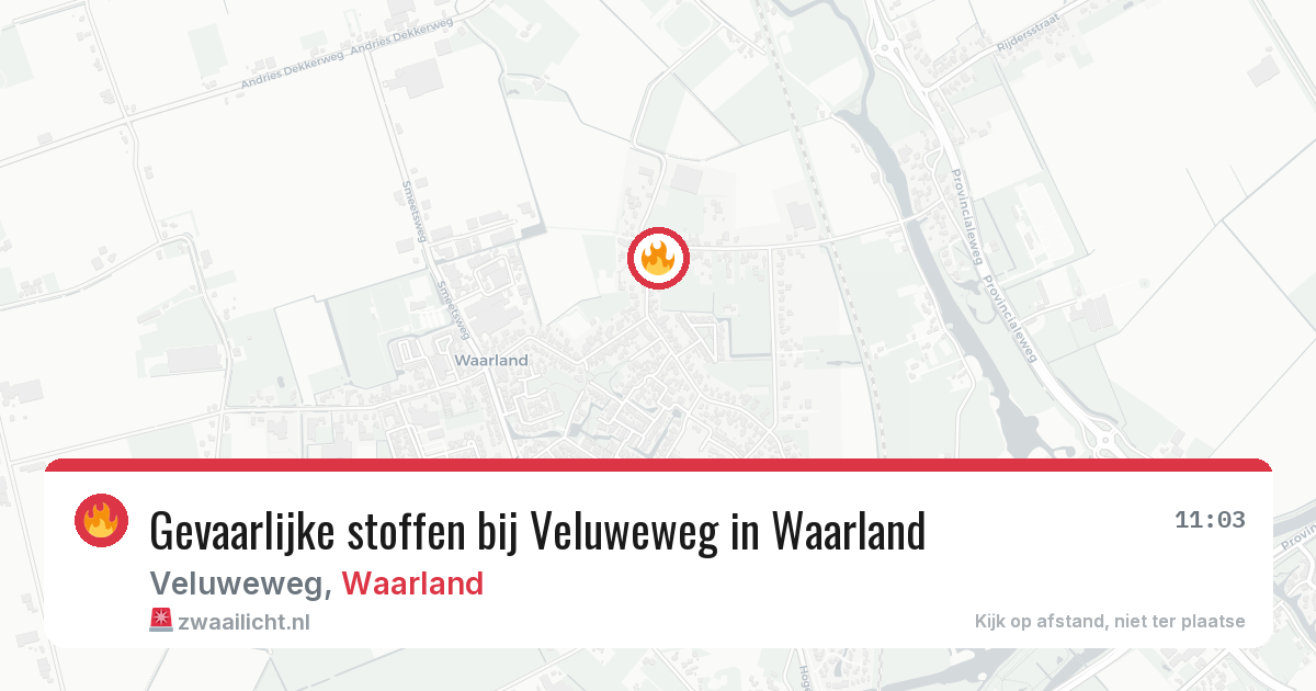 Gevaarlijke stoffen bij Veluweweg in Waarland — 1 apr 2026