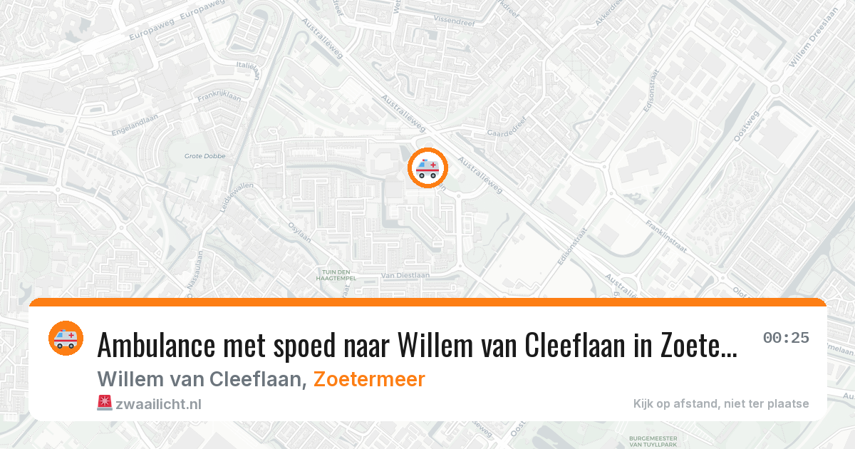 Ambulance met spoed naar Willem van Cleeflaan in Zoetermeer — 28 jan 2026