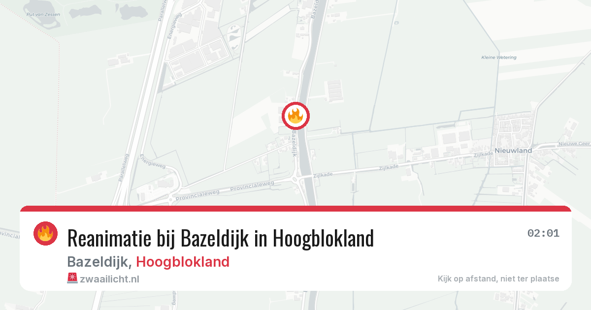 Reanimatie bij Bazeldijk in Hoogblokland — 30 jan 2026