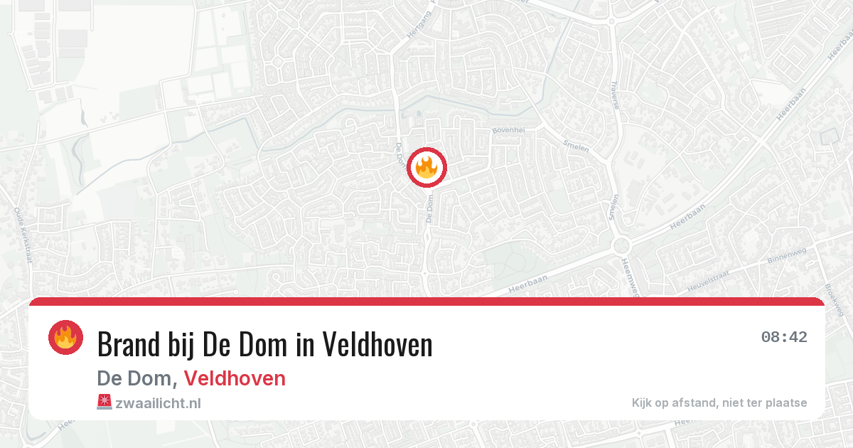 Brand bij De Dom in Veldhoven — 13 aug 2026