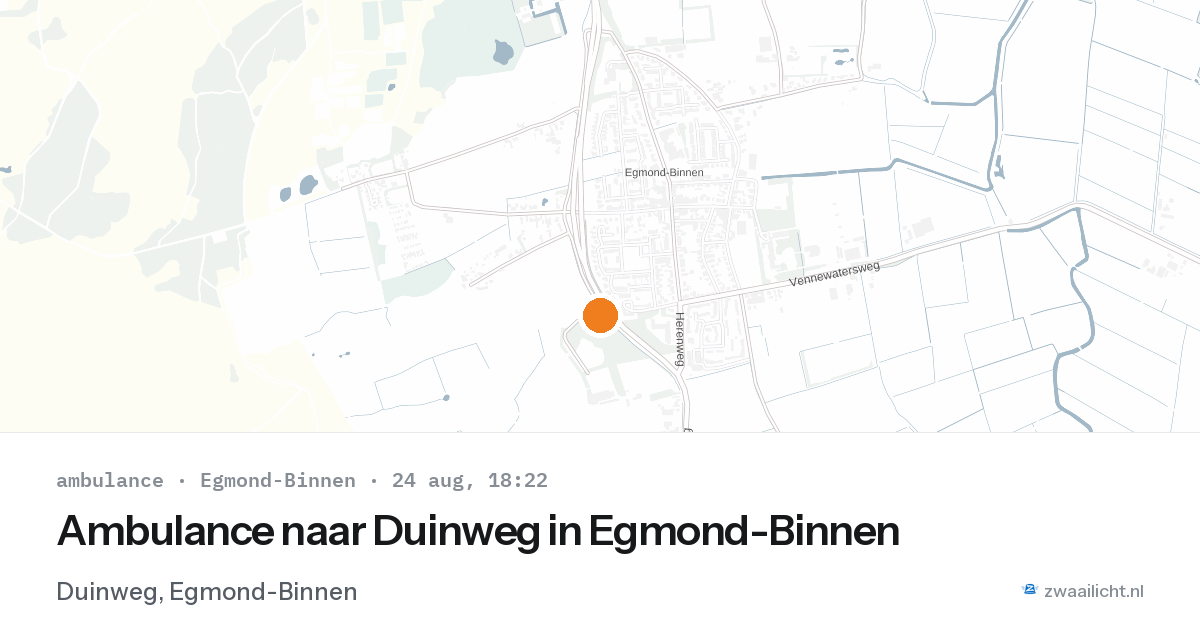 Ambulance naar Duinweg in Egmond-Binnen — 24 aug 2026