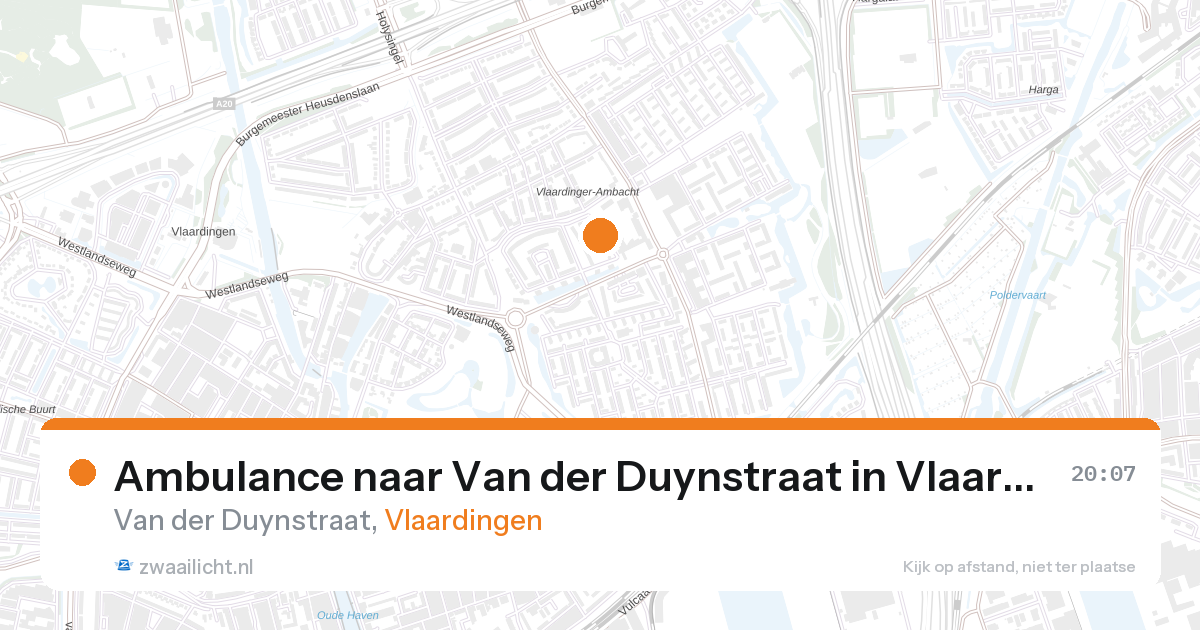 Ambulance naar Van der Duynstraat in Vlaardingen — 26 aug 2026
